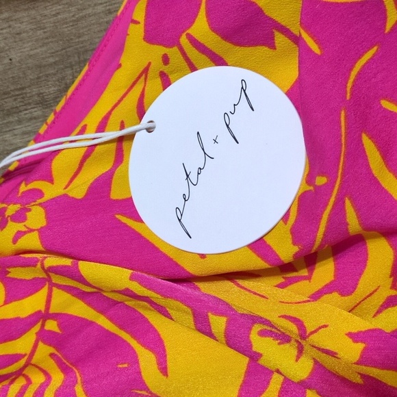 Vibrant Pink and Yellow Halter Top - Picture 6 of 8